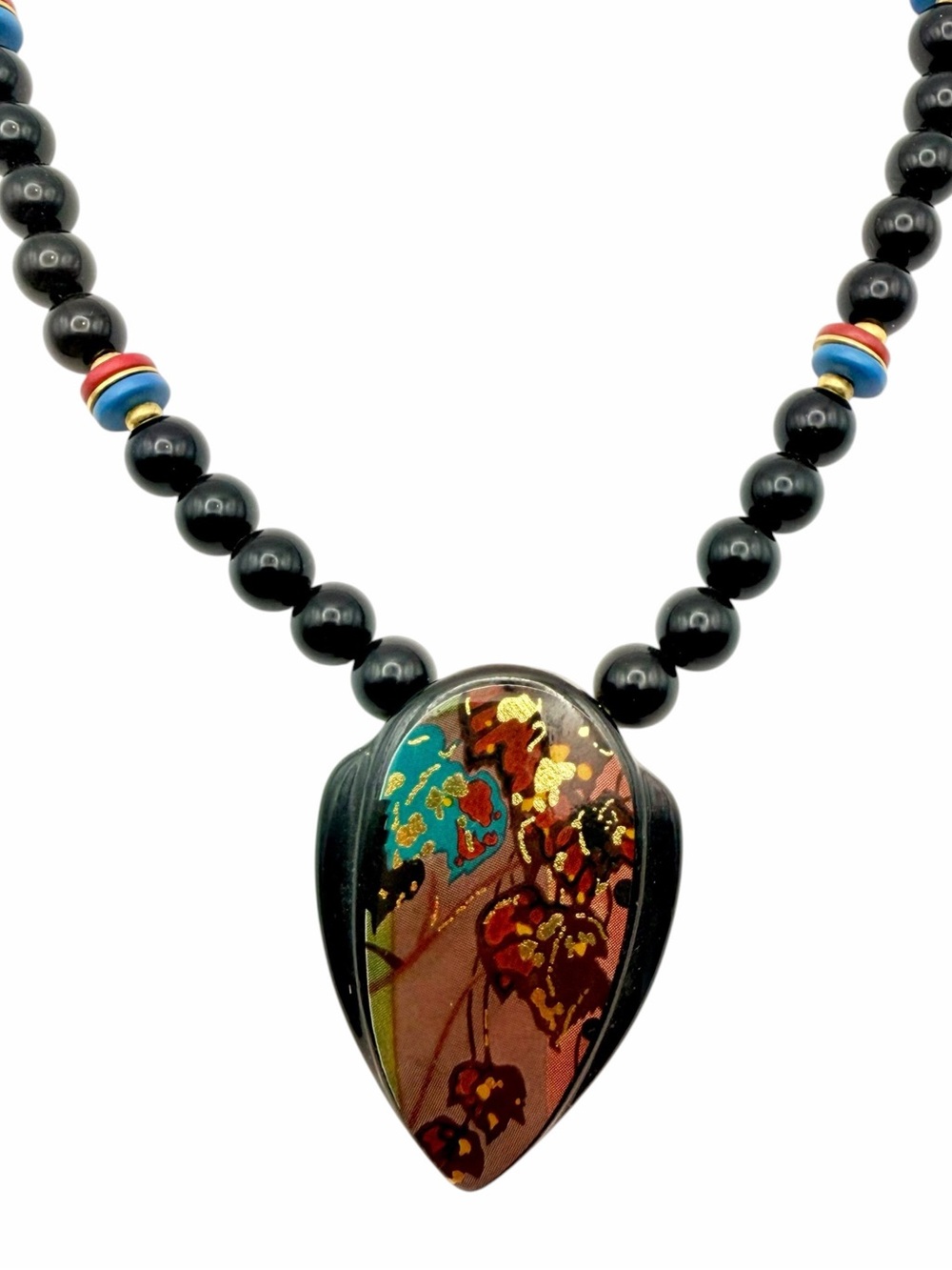 Vintage Japanese Lacquerware Necklace